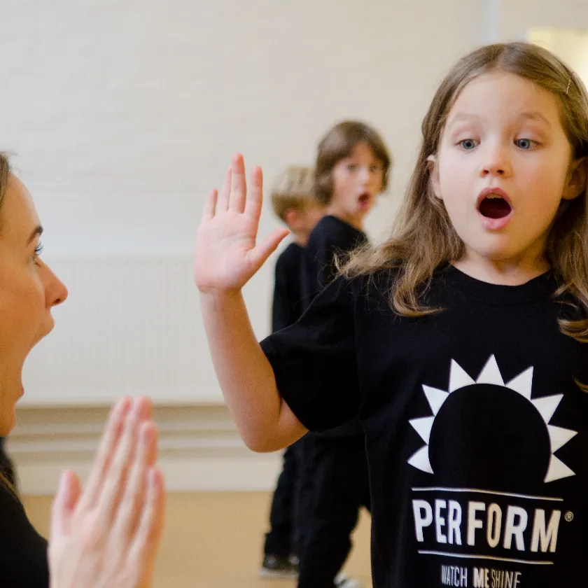 Child acting in drama class